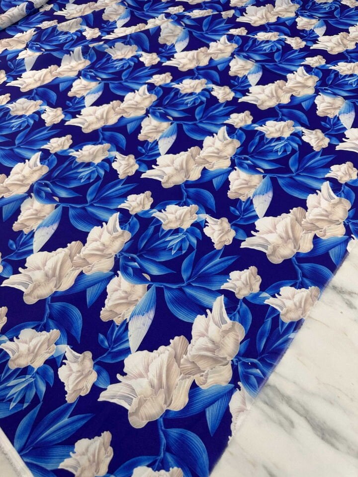 Desenli Krep Kumaş Elbise Etek Gömlek Şalvar