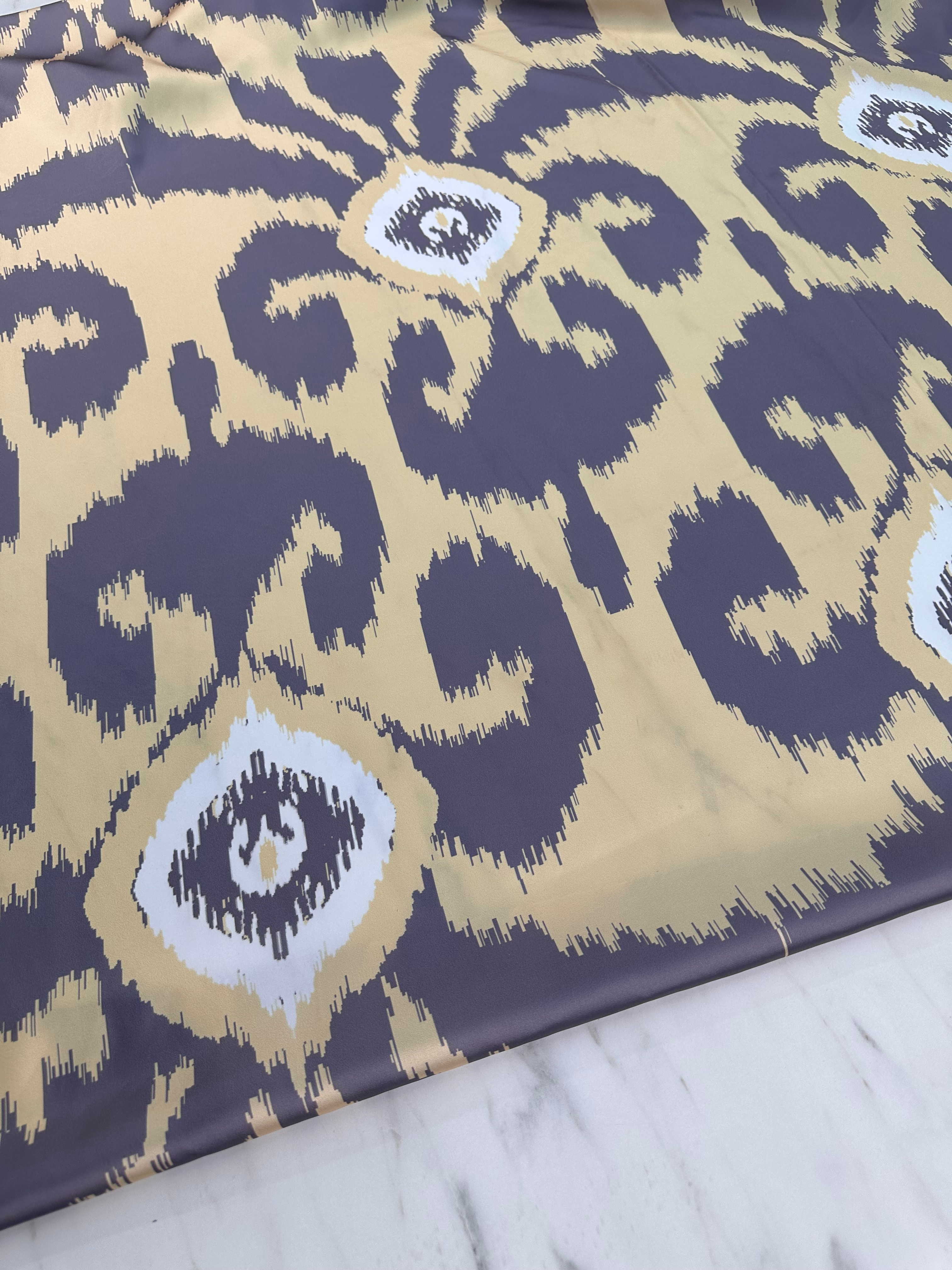 Desenli İpek Saten Elbise Etek Gömlek Şalvar