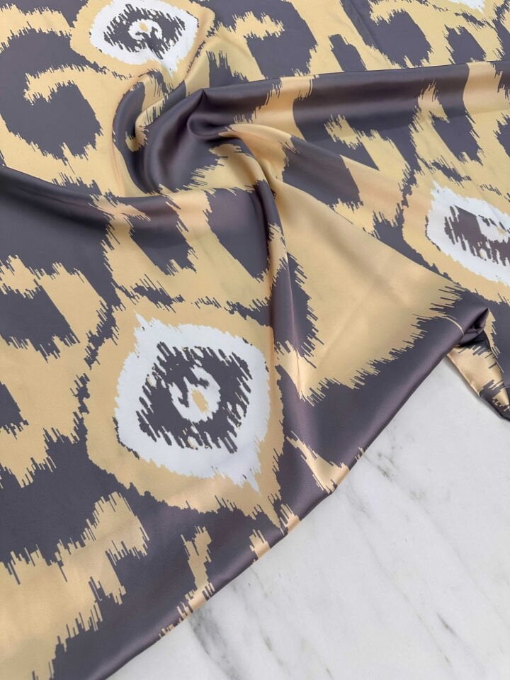 Desenli İpek Saten Elbise Etek Gömlek Şalvar