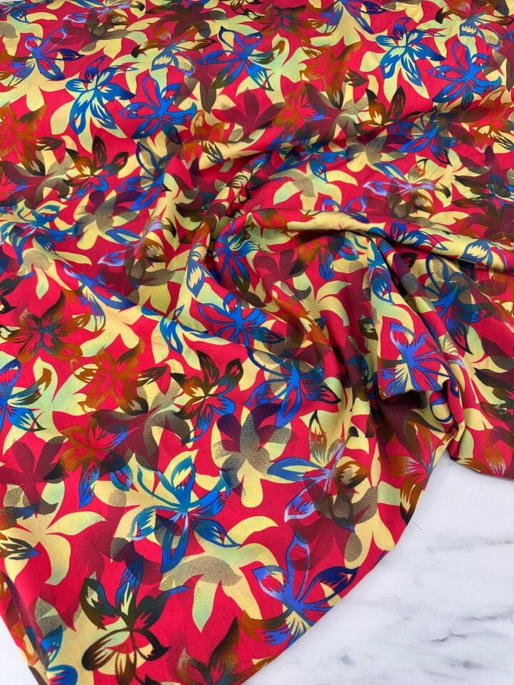 Desenli İpek Viskon Elbise Etek Gömlek Şalvar