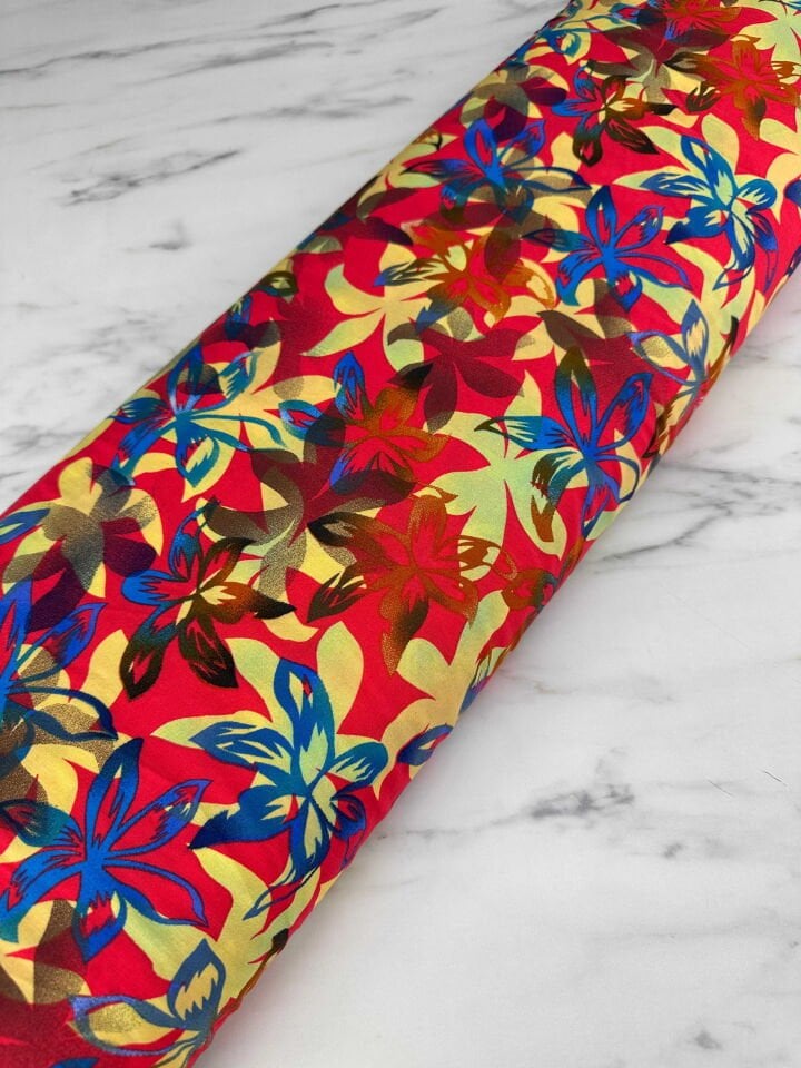 Desenli İpek Viskon Elbise Etek Gömlek Şalvar