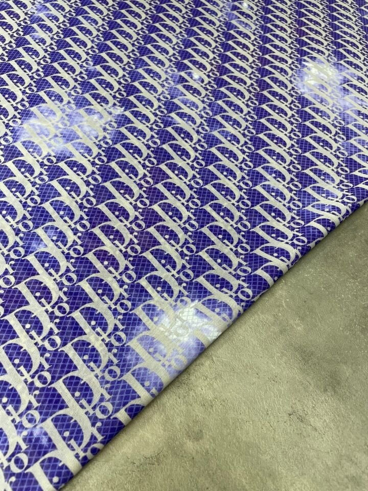 Lacivert Dr Desen Elbiselik Şifon Kumaş