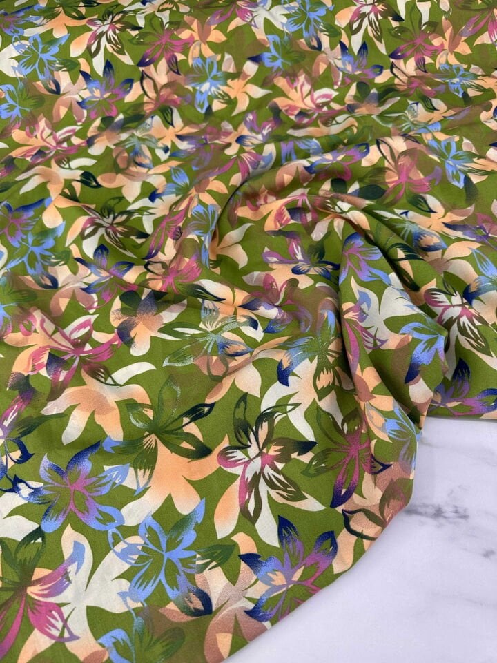 Desenli İpek Viskon Elbiase Etek Gömlek Şalvar