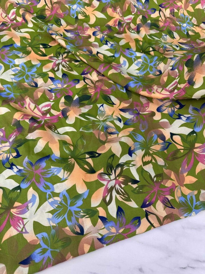 Desenli İpek Viskon Elbiase Etek Gömlek Şalvar