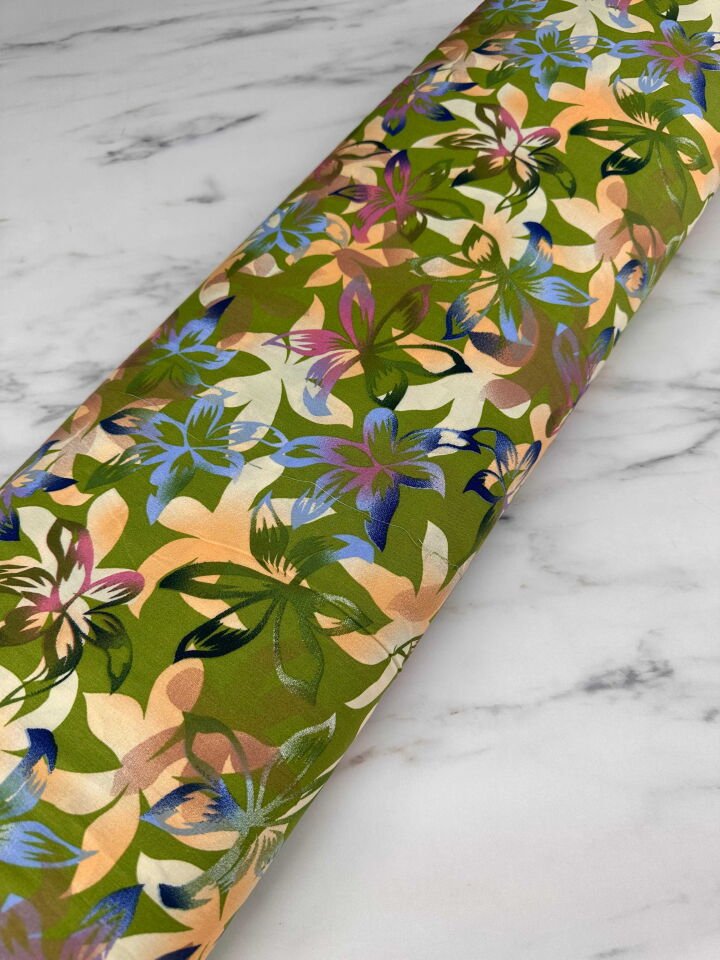 Desenli İpek Viskon Elbiase Etek Gömlek Şalvar