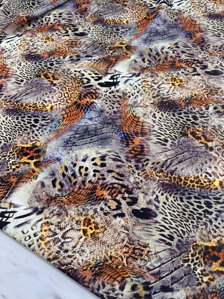 Desenli Krep Kumaş Elbise Etek Gömlek Şalvar