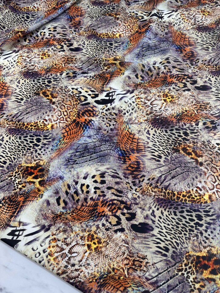 Desenli Krep Kumaş Elbise Etek Gömlek Şalvar