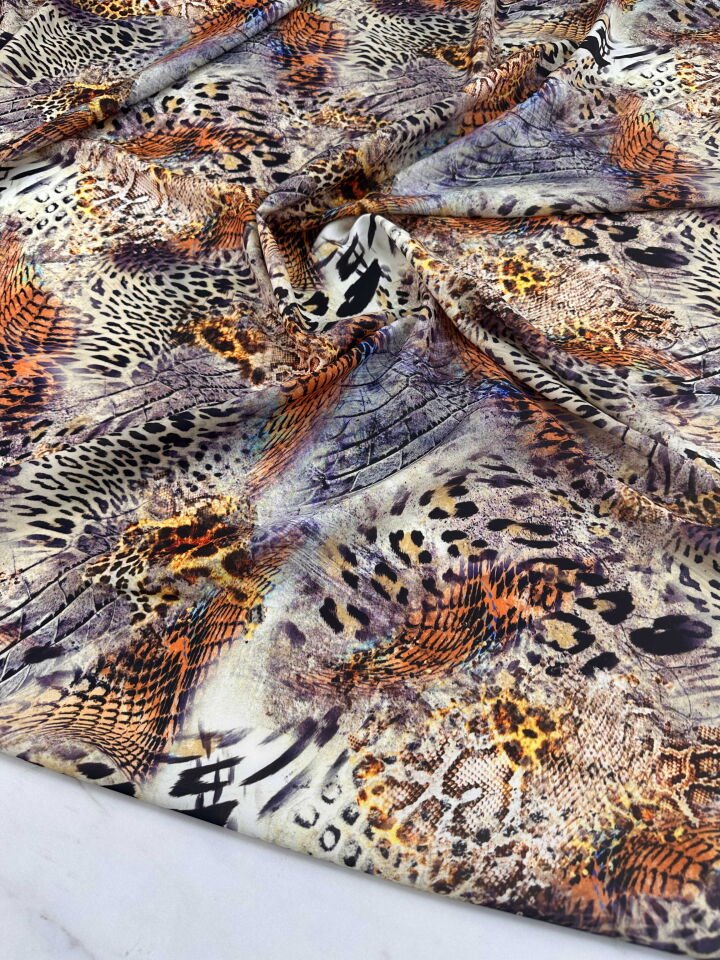 Desenli Krep Kumaş Elbise Etek Gömlek Şalvar