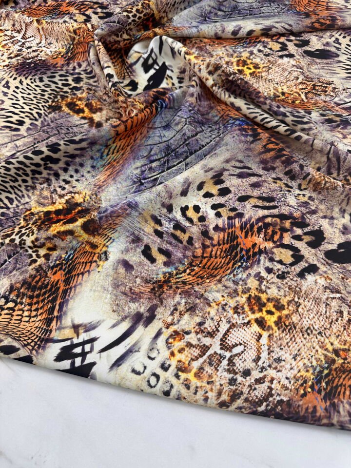 Desenli Krep Kumaş Elbise Etek Gömlek Şalvar