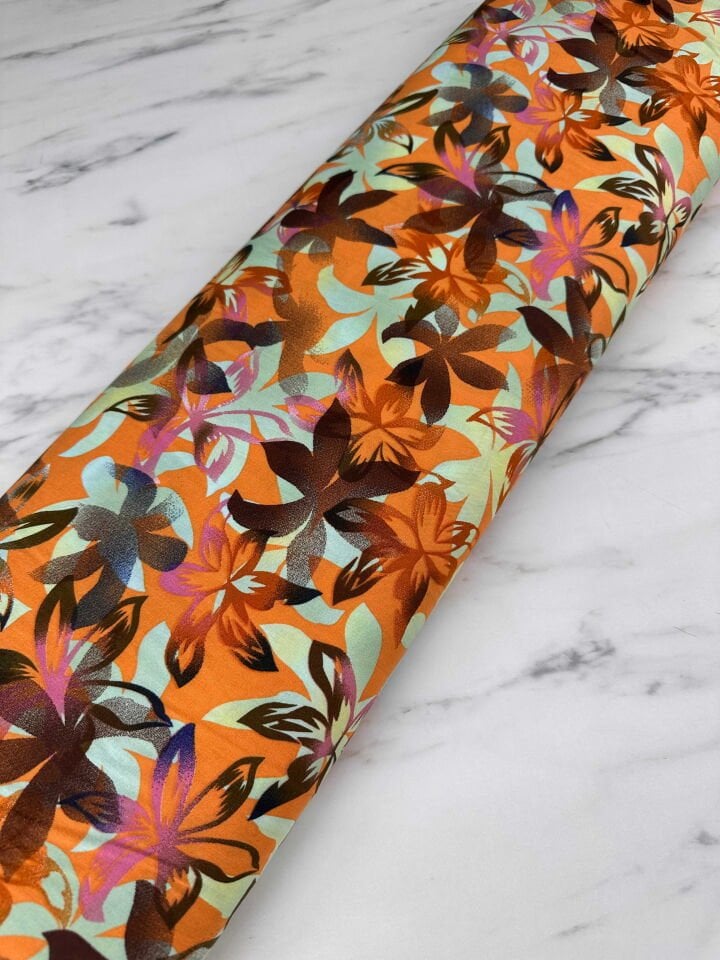 Desenli İpek Viskon Elbise Etek Gömlek Şalvar