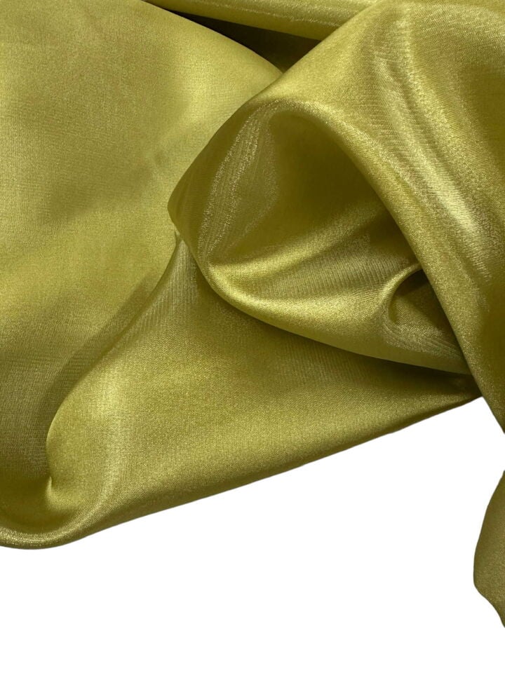 Yag yeşili Saten Organize Elbise Gömlek