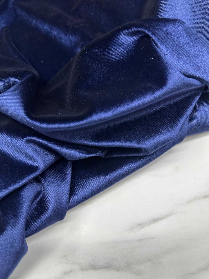 Lacivert İpek Kadife