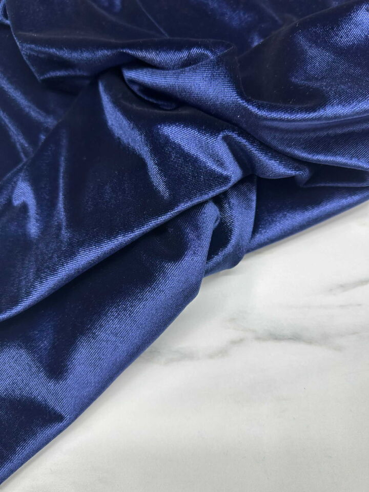 Lacivert İpek Kadife