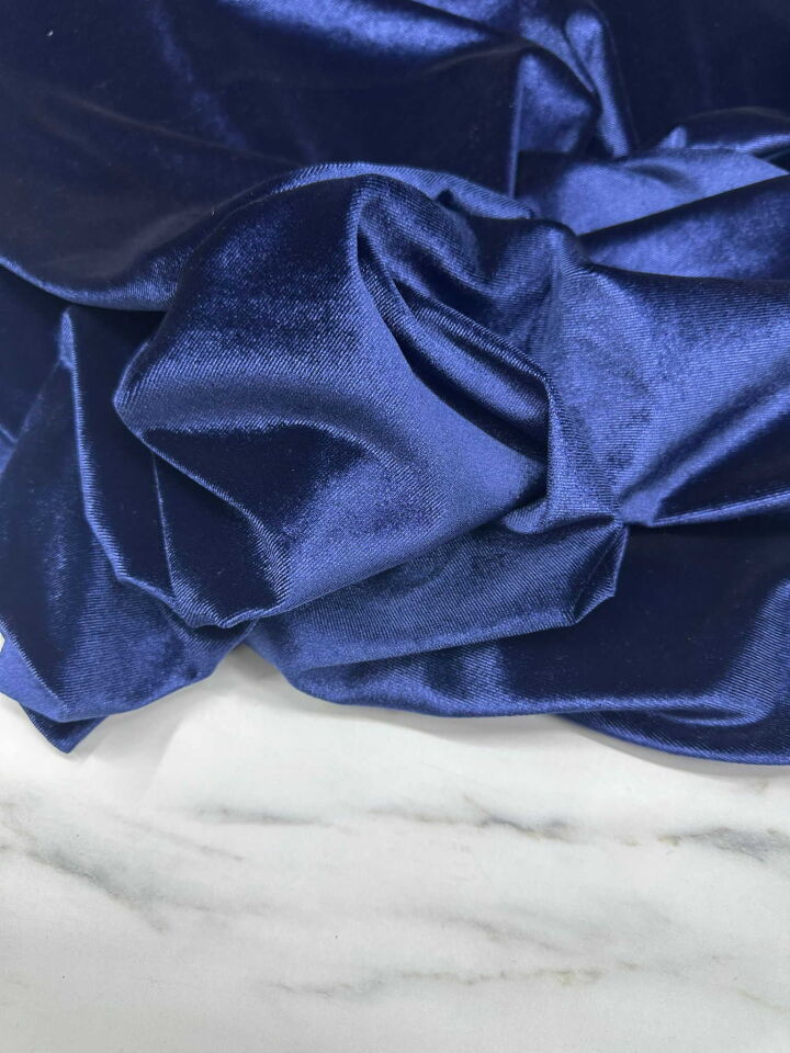 Lacivert İpek Kadife
