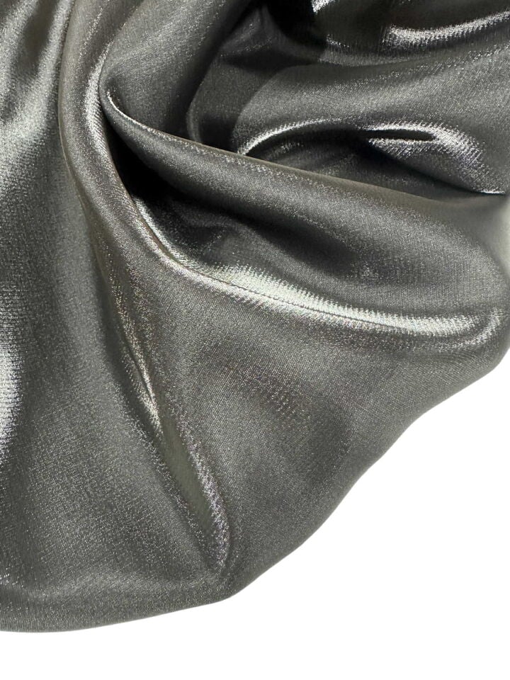 Siyah Saten Organize Elbise Gömlek