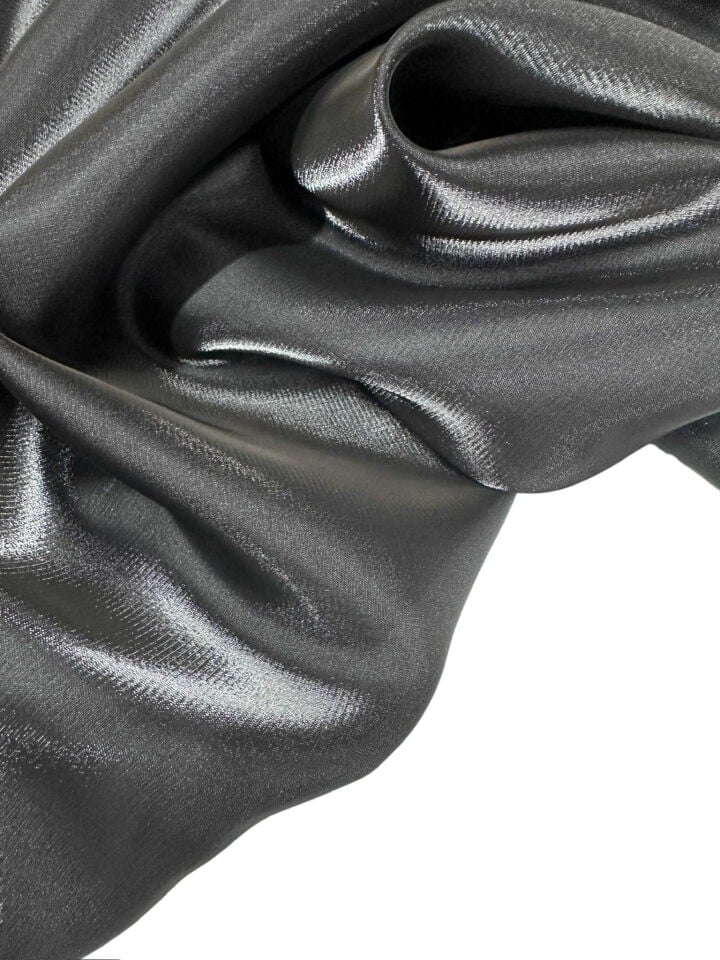 Siyah Saten Organize Elbise Gömlek