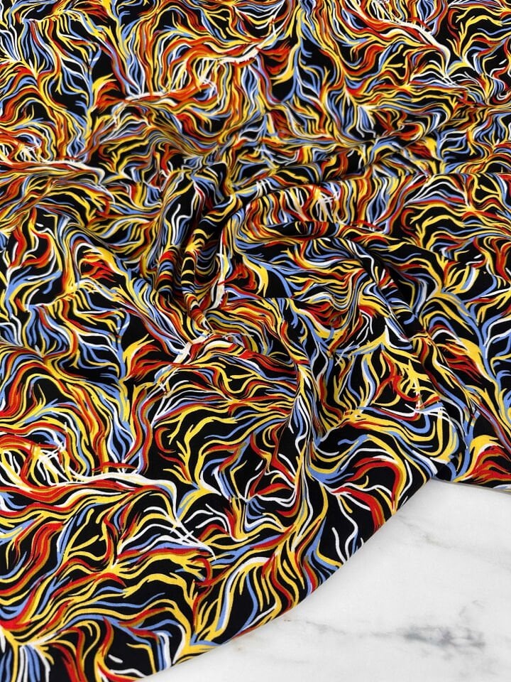 Desenli İpek Viskon Elbise Etek Gömlek Şalvar