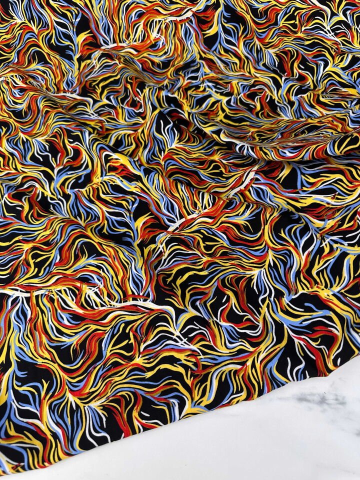 Desenli İpek Viskon Elbise Etek Gömlek Şalvar