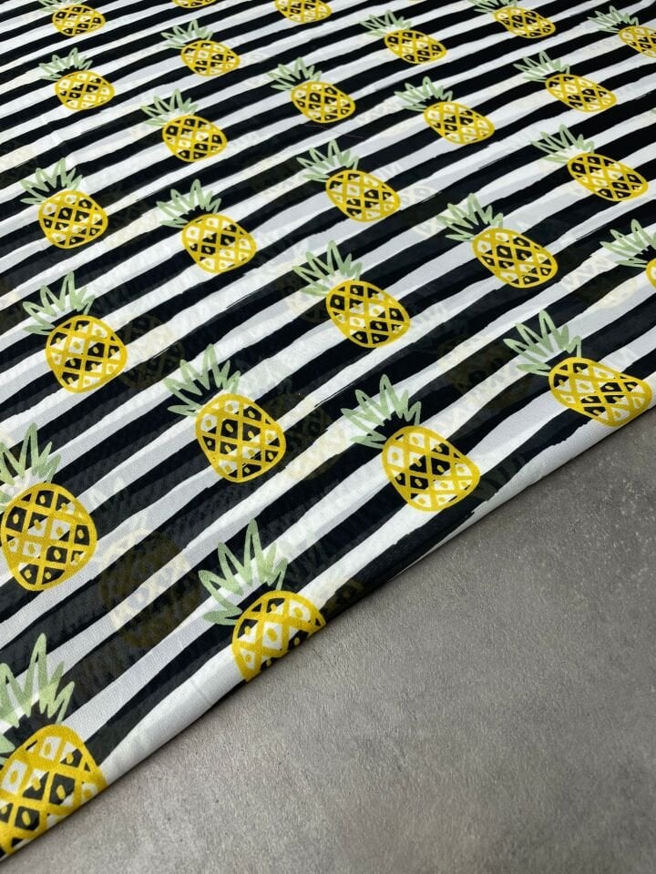 Ananas Desen Elbiselik Şifon Kumaş