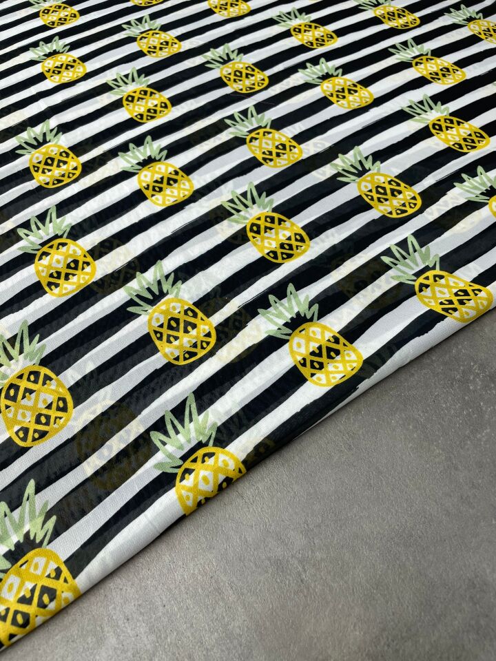 Ananas Desen Elbiselik Şifon Kumaş