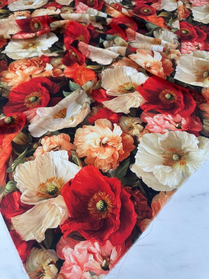 Velo Dijital Baskı Krep Kumaş