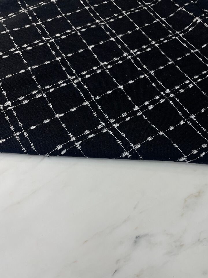 Siyah Şanel Elbiselik Kumaş