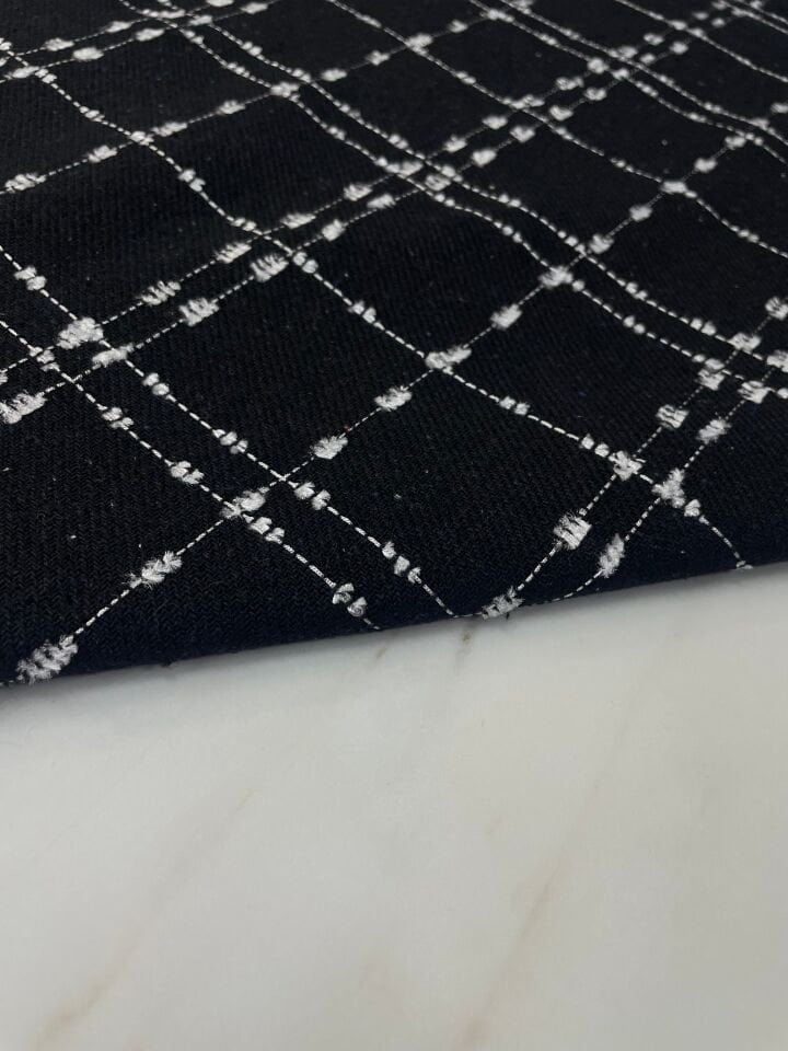 Siyah Şanel Elbiselik Kumaş