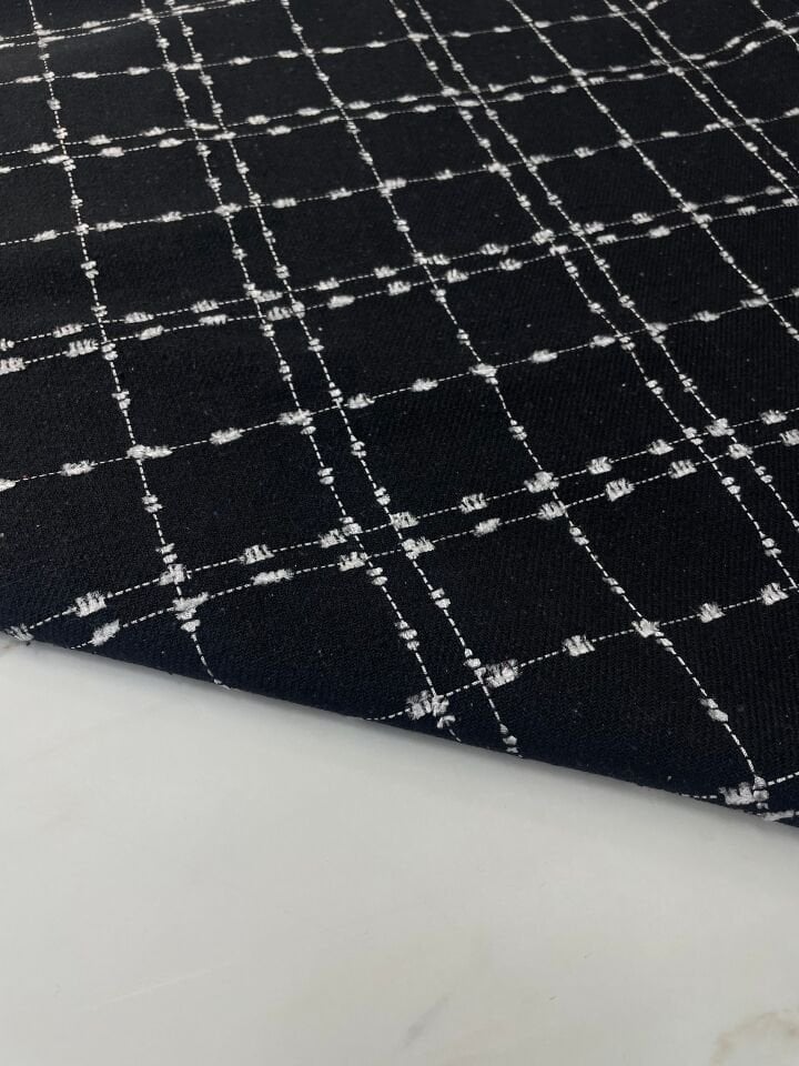 Siyah Şanel Elbiselik Kumaş