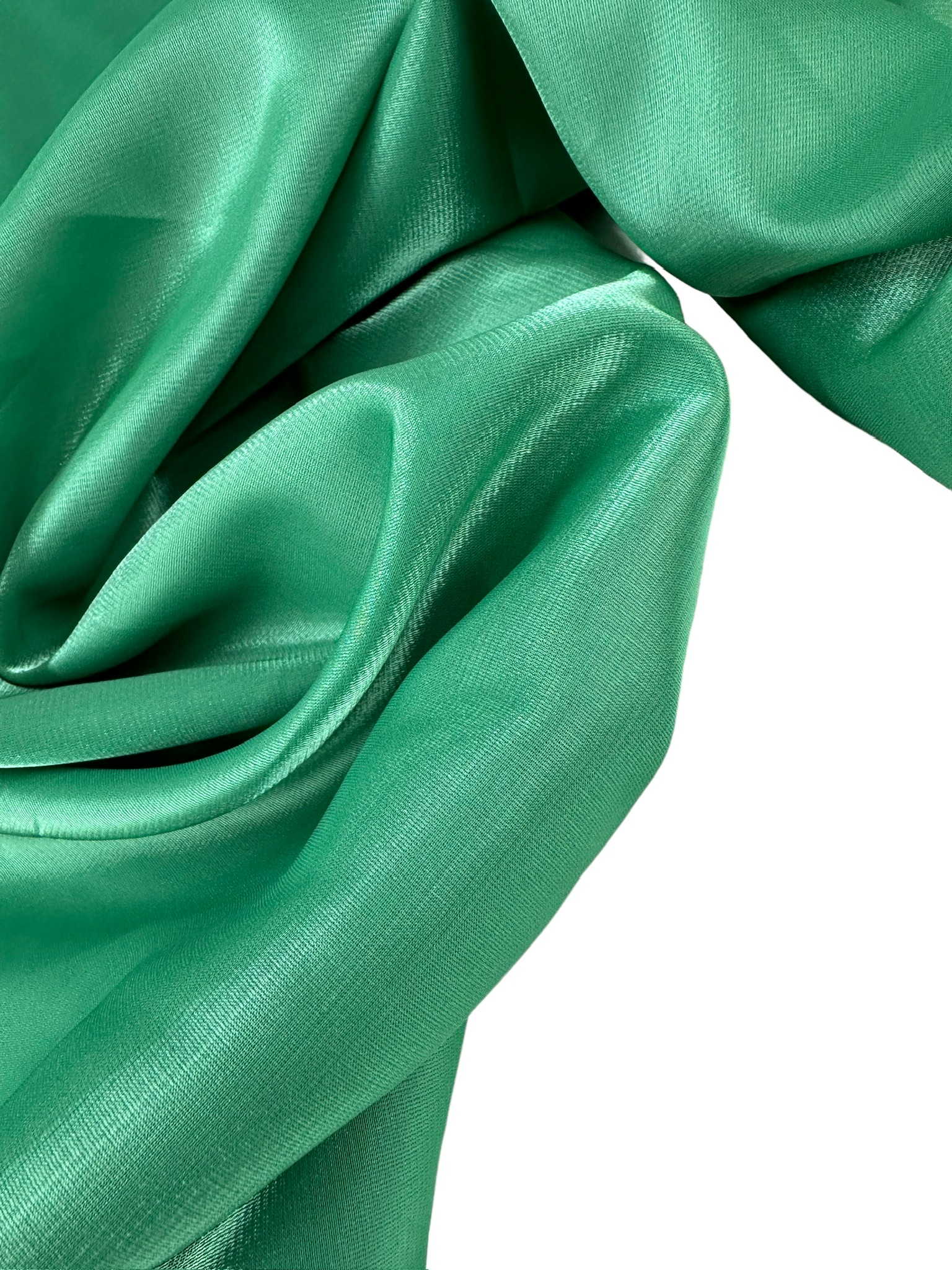 Yeşil Saten Organize Elbise Gömlek Etek