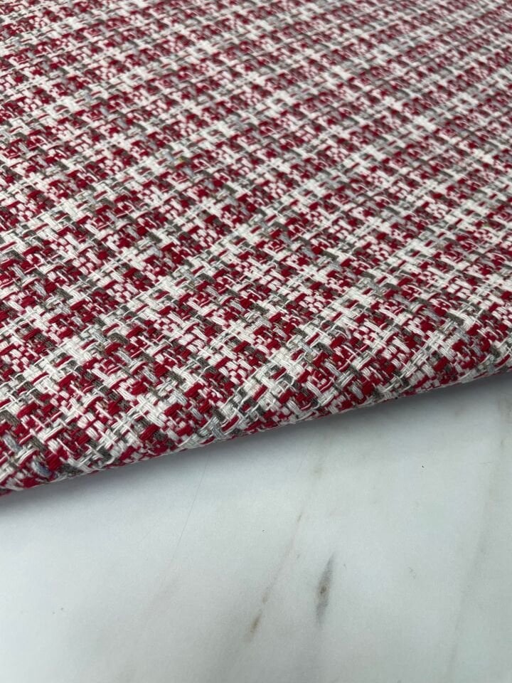 Kırmızı Şanel Elbiselik Kumaş