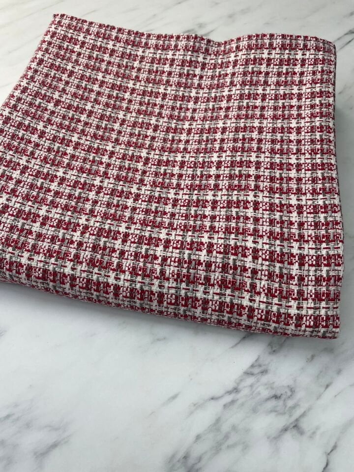 Kırmızı Şanel Elbiselik Kumaş