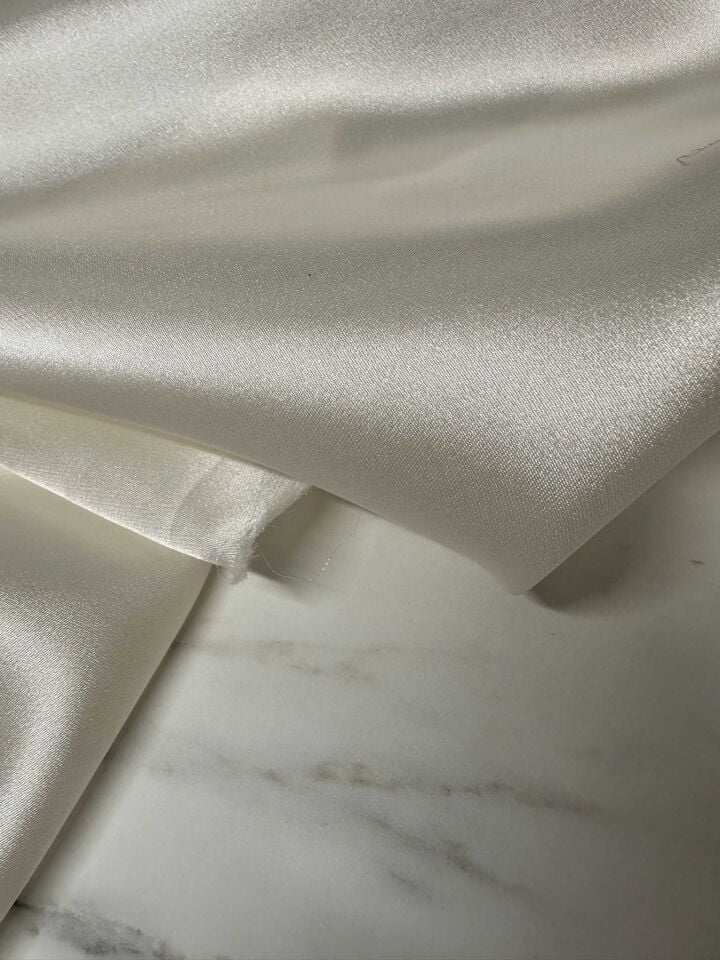 Ekru Saten Organize Elbise Etek Gömlek