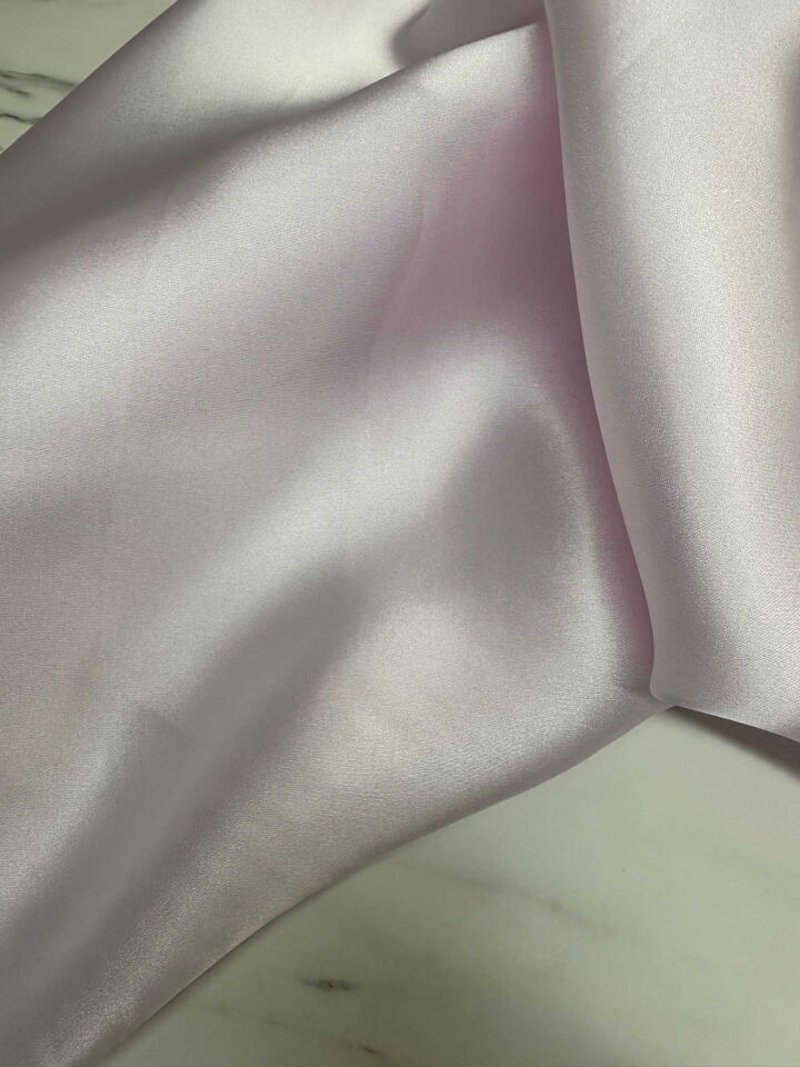 Pudra Saten Organise Elbise Etek Gömlek