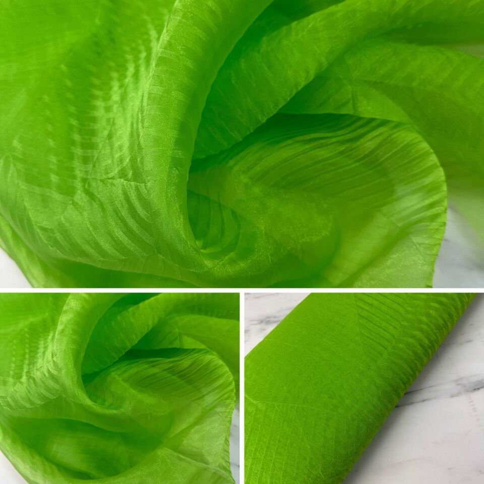 Yeşil Kıraç Prganize Elbise Abıye Kıyafet