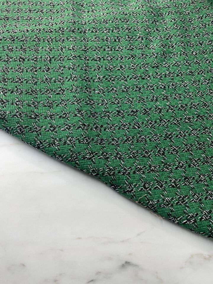 Yeşil Şanel Elbiselik Kumaş
