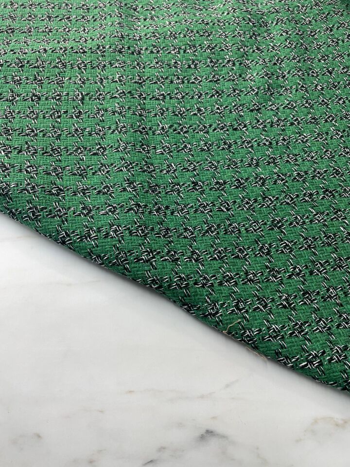 Yeşil Şanel Elbiselik Kumaş