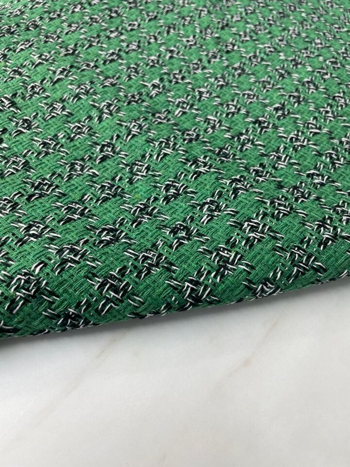 Yeşil Şanel Elbiselik Kumaş