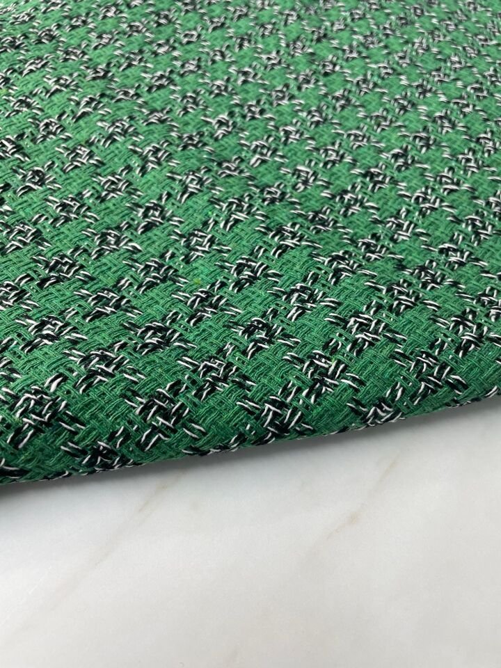 Yeşil Şanel Elbiselik Kumaş