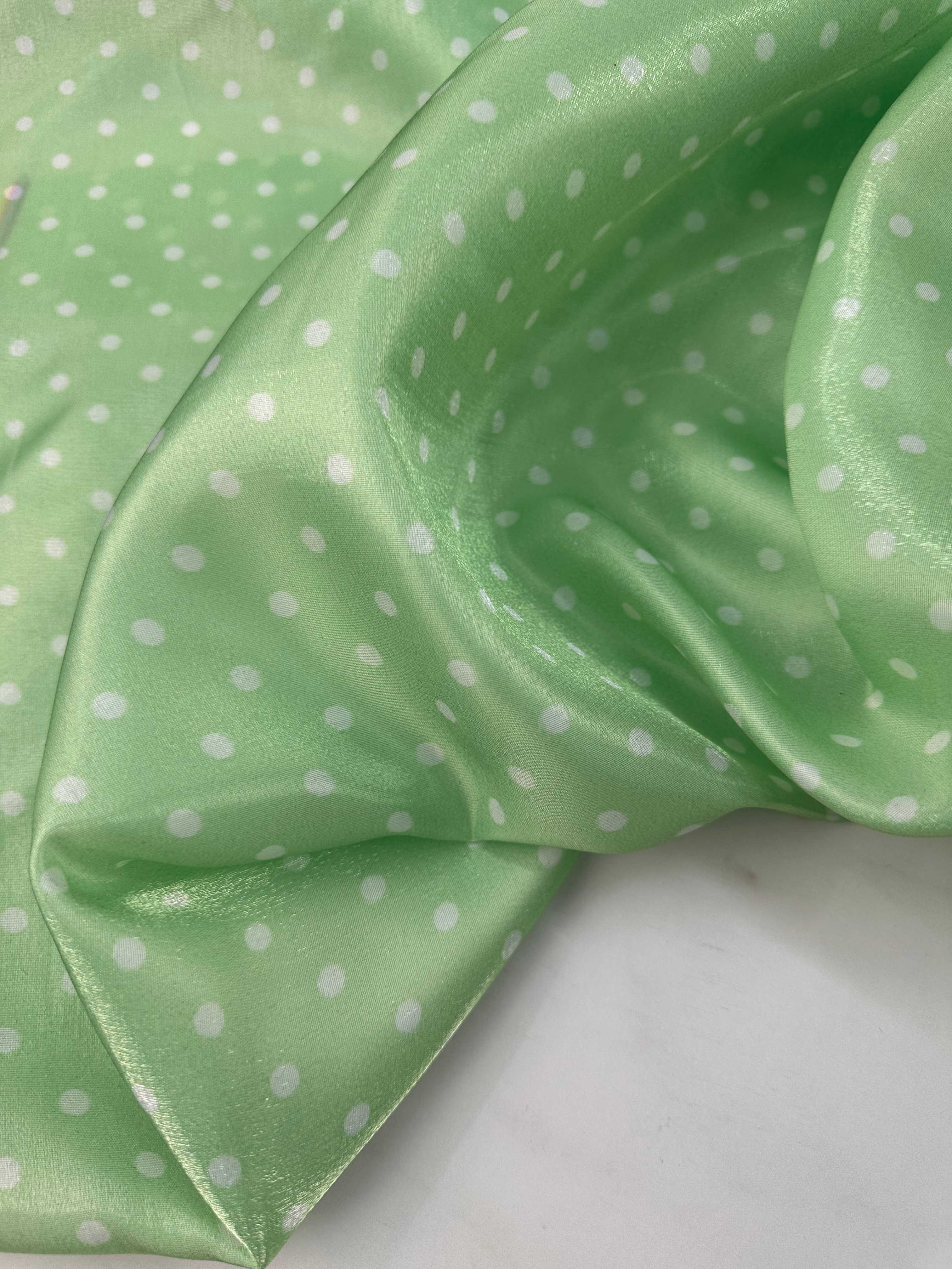 Yeşil Puantiye Desenli Organize Elbise Gömlek