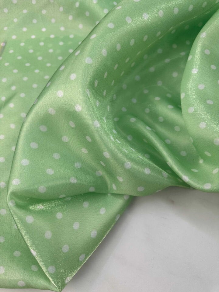 Yeşil Puantiye Desenli Organize Elbise Gömlek