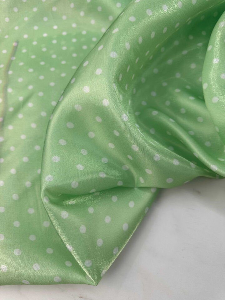 Yeşil Puantiye Desenli Organize Elbise Gömlek