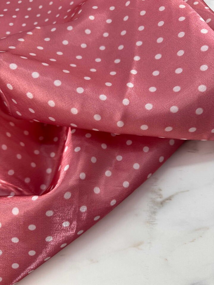 Pempe Puantiye Desen Organize Elbise Gömlek