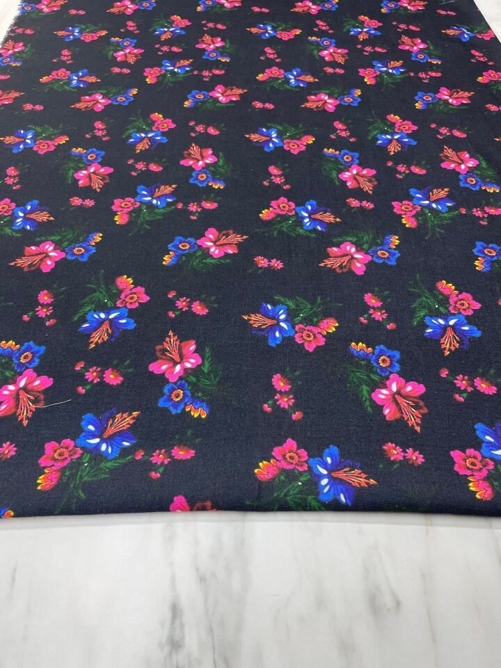 Türkmen Desen Elbiselik Keten Kumaş