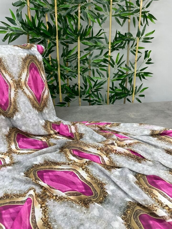 Paris Desen Elbiselik Şifon Kumaş