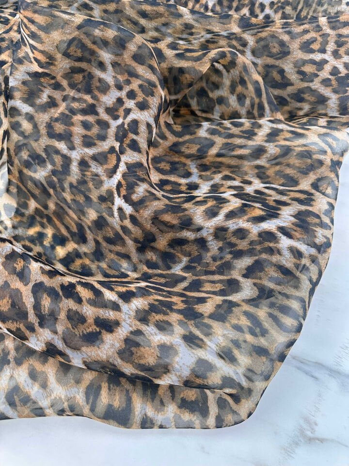 Leopar Desen Organize Elbise Etek Gömlek