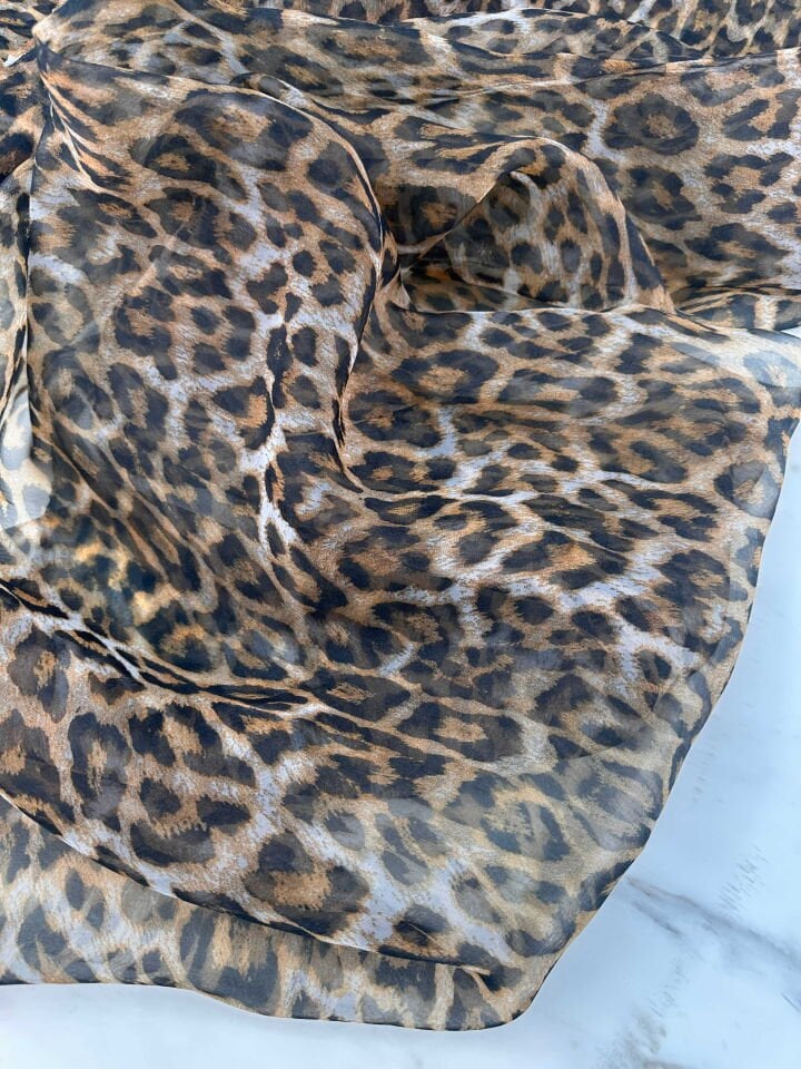 Leopar Desen Organize Elbise Etek Gömlek