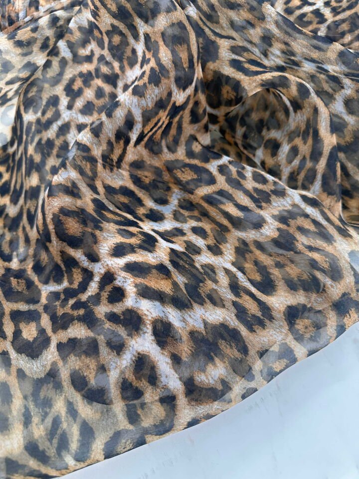 Leopar Desen Organize Elbise Etek Gömlek