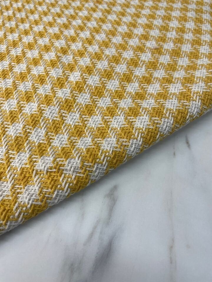 Sarı Beyaz Şanel Elbiselik Kumaş