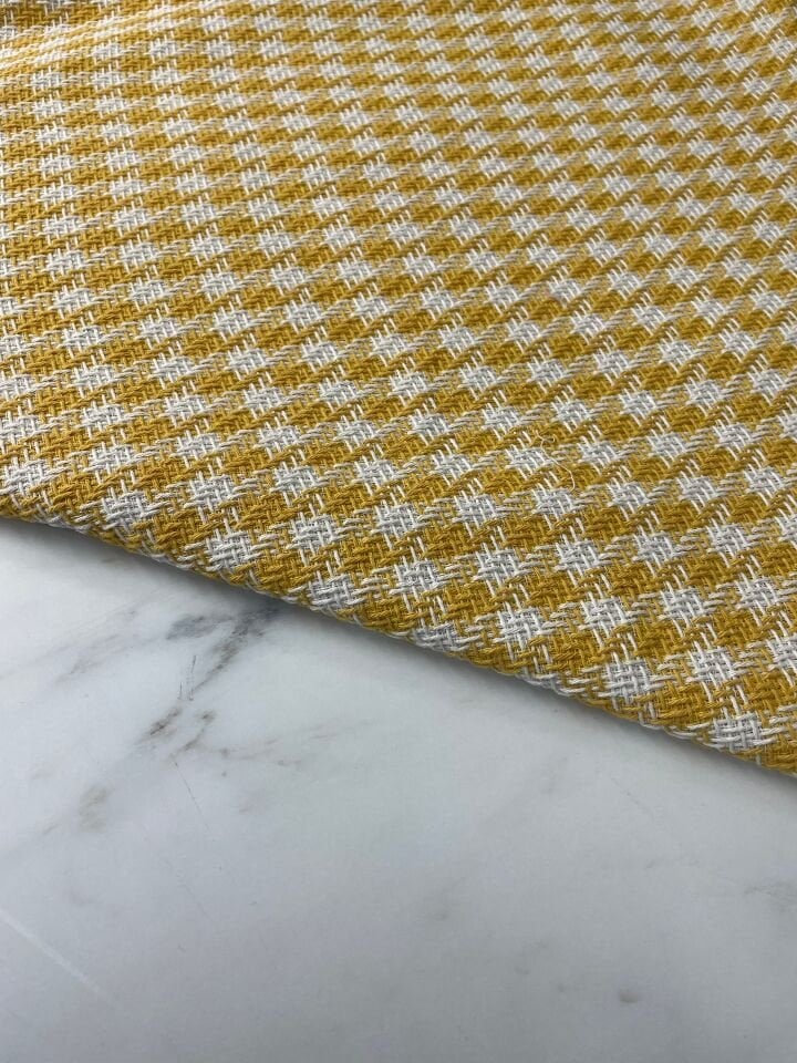 Sarı Beyaz Şanel Elbiselik Kumaş