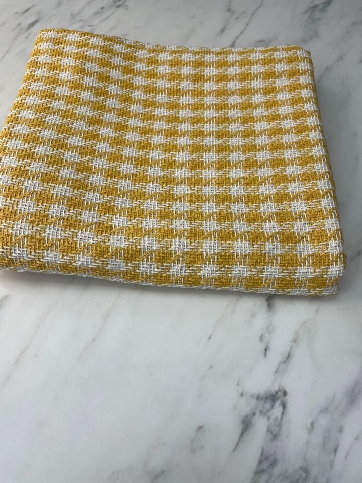 Sarı Beyaz Şanel Elbiselik Kumaş